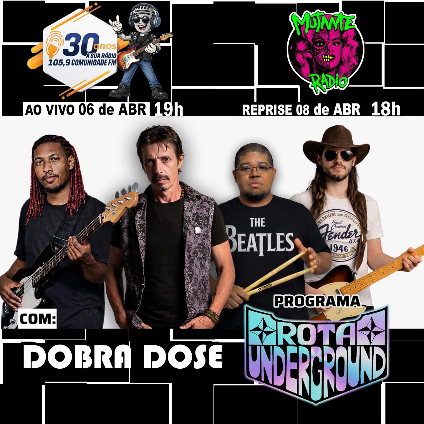 Palco Comunidade recebe a banda DobraDose no programa Rota Underground