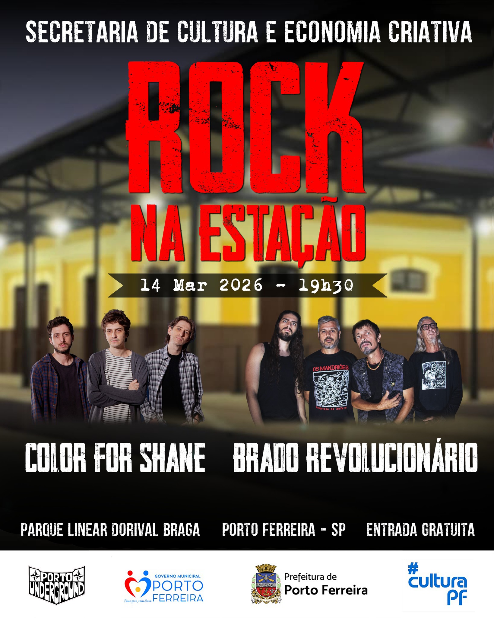 Rock na estação agita o sábado em Porto Ferreira.