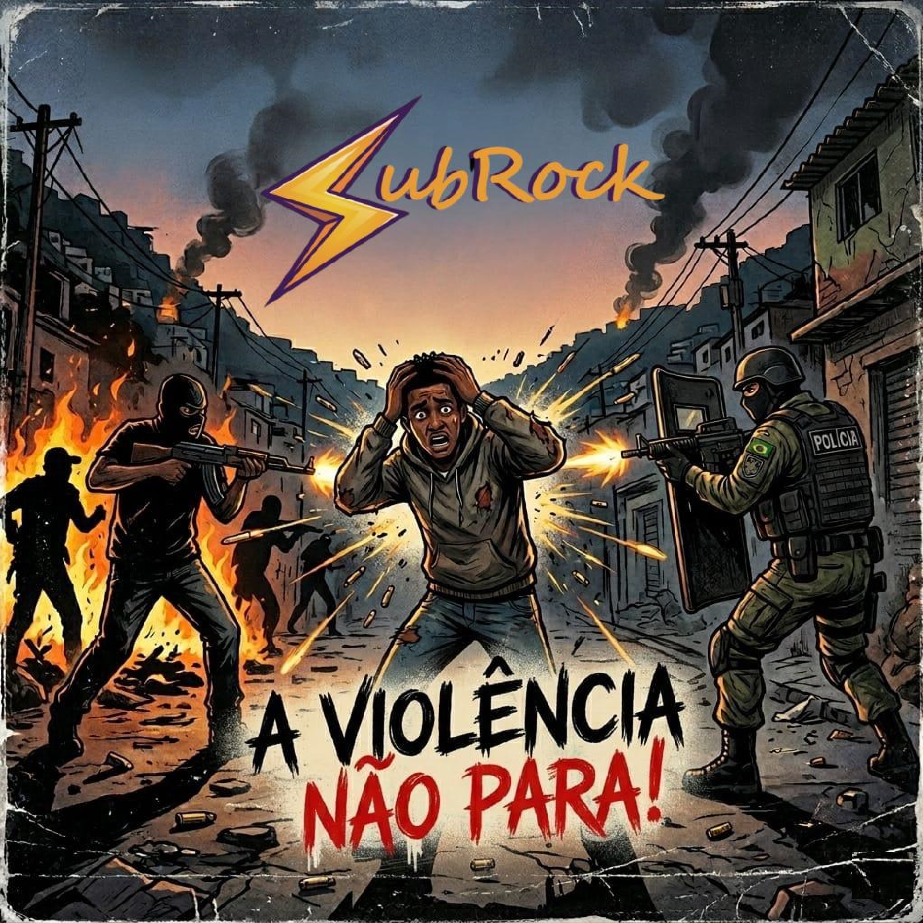 SubRock denuncia o fogo cruzado das periferias  no novo single "A Violência Não Para!”